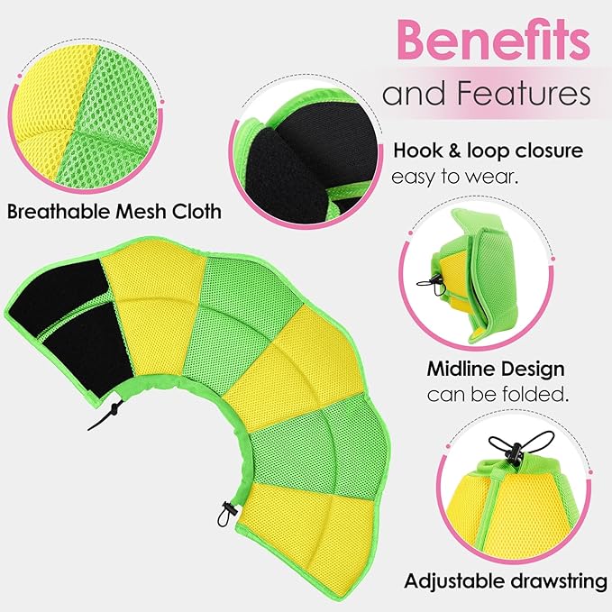 AOFITEE Dog Cone - Soft Cone for Dogs After Surgery, Comfy Cones for Large Dogs to Stop Licking, Adjustable Soft Dog Cone Collar, Elizabethan Pet E-Collar for Wound Healing, YellowGreen Large