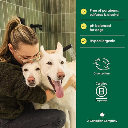 Earth Rated Deshedding Dog Shampoo, Hypoallergenic 3-in-1, Shampoo & Conditioner for Dogs & Puppies, Deodorizing, 98.5% Natural Origin Ingredients, 16 oz