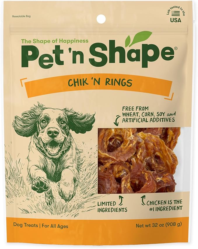 Pet 'n Shape Chik 'n Rings – Natural Chicken Breast Jerky Dog Treats, 2 Pound