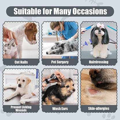 Soft Dog Cone Collar - Adjustable Recovery Cone for Medium Dogs After Surgery to Stop Licking, Waterproof Elizabethan Protective Neck Donut Collar Alternative for Pet Cat Puppy (Grey, M)