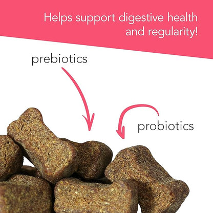 VetriScience Gut Health Chews, Probiotic Everyday Digestive Supplement for Dogs, Pet Probiotics for Digestion Support, Gas and Diarrhea, Immune Support, 1 Billion CFU Per Chew, Duck, 45 Count