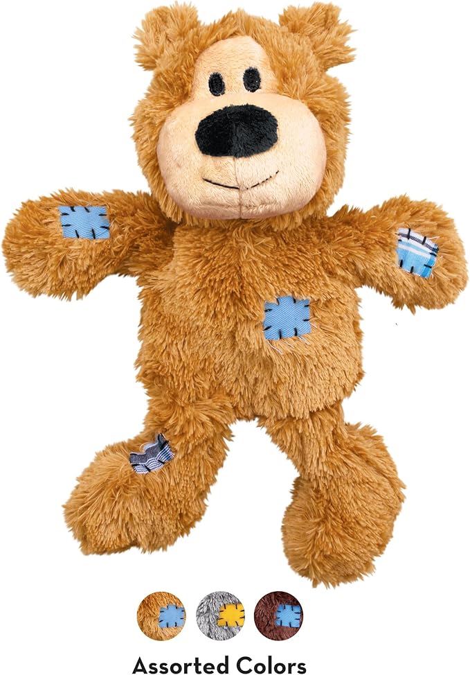 KONG Wild Knots Bears - Durable Dog Toys with Internal Knotted Ropes and Minimal Stuffing for Less Mess (Assorted Colors) (X Large (2 Pack))