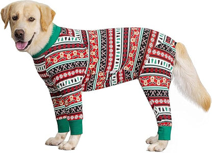 Christmas Dog Recovery Suit for Dogs After Surgery Anti Shedding Suit,Large Dog Bodysuit After Surgery Wear,for Female Male Abdominal Wounds Spay or Skin Diseases