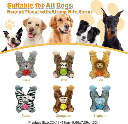 Brown Orangutan Plush Spiky Squeaky Dog Toy for Chewers Puppy Teething Chew Toy Cute Soft Funny Durable Stuffed Animal Interactive Tough Dog Toy for Small Medium Large Dogs Toy Gift 22cm/8.66in