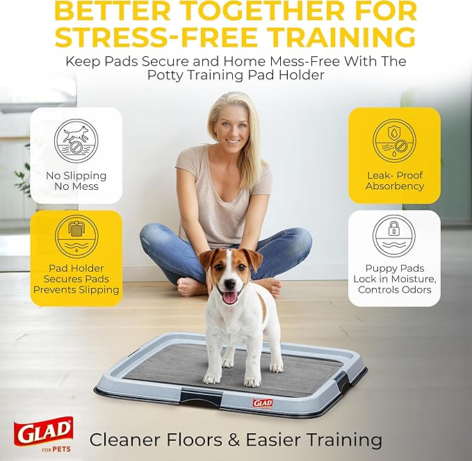 Glad for Pets Black Charcoal Puppy Pads - Super Absorbent Disposable Dog Pee Pads, Potty Training Pads, and Pet Supplies - Dog Pee Pads for Crate Training and Indoor Use 23" x 23" - 100 Count
