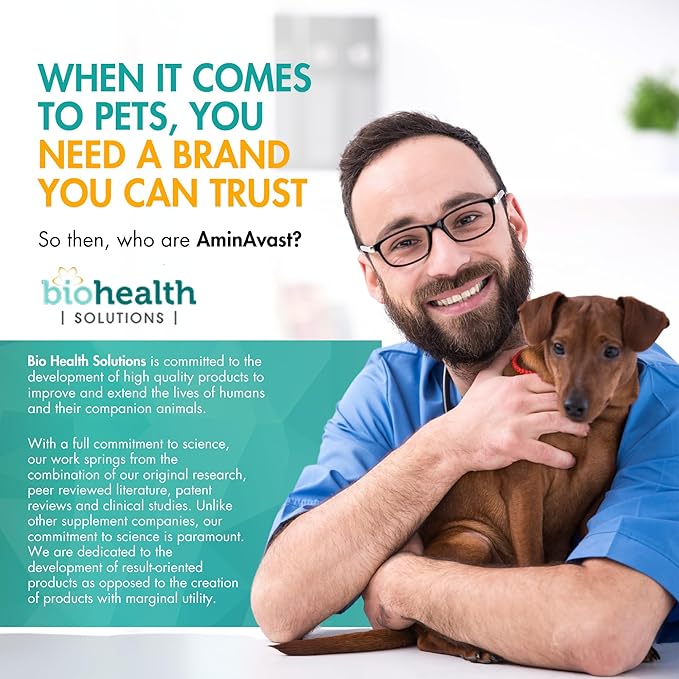 AminAvast Small Dogs & Cat Kidney Support - Promotes Healthy Kidney Support in Cats & Small Dogs - 300mg (60 Chews)