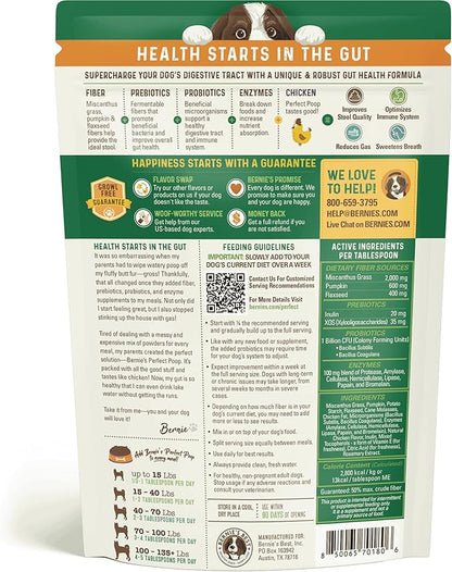 Perfect Poop Digestion & General Health Supplement for Dogs: Fiber, Prebiotics, Probiotics & Enzymes Relieves Digestive Conditions, Optimizes Stool, and Improves Health (Chicken, 4.2)