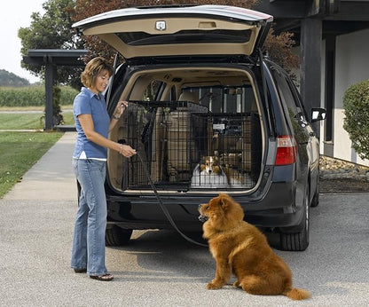 MidWest Homes for Pets Solutions Series Side-by-Side SUV Dog Crate, Double Door Folding Metal Cage Designed to Fit in SUVs & Vans, for Dogs up to 70 Lbs