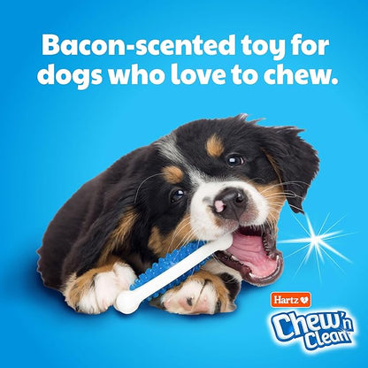 Hartz Chew 'n Clean Tuff Bone Bacon Scented Dental Dog Chew Toy - Large