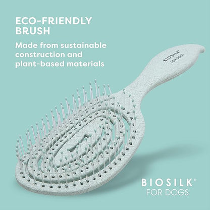 BioSilk for Pets Eco Friendly Detangling Pin Brush for Dogs, Gentle Dog Grooming Brush Designed to Help Remove Knots and Tangles and Support Healthy Coats for All Dogs