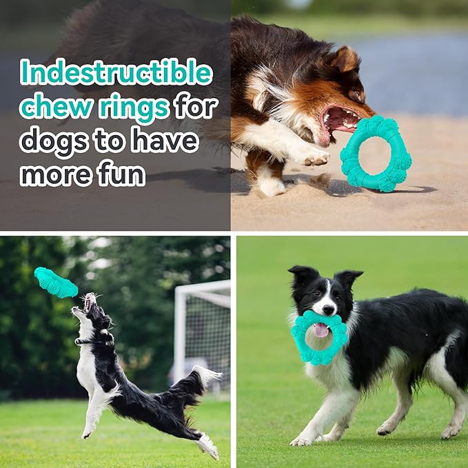 Indestructible Dog Chews - Super Duty Chew Toys for Aggressive Dogs, Puppy Teething Relief & Interactive Play