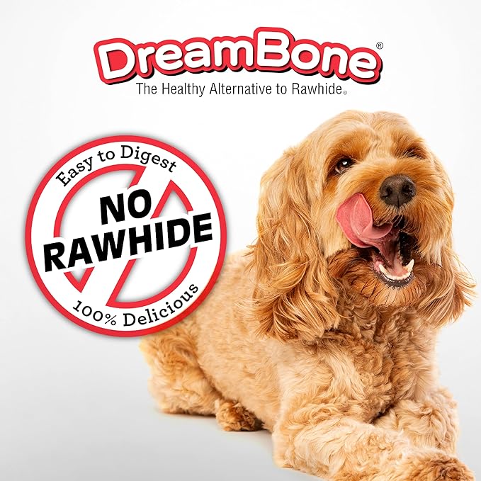 DreamBone Triple Flavor Twisties Chews for Dogs, 25 Count, Treat Your Dog to Rawhide-Free Chews Made with Real Chicken, Beef and Peanut Butter (Pack of 2)