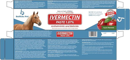Ivermectin Horse Paste 1.87% Dewormer – Apple Flavored Anthelmintic, Broad-Spectrum Parasite Control for Horses up to 1,250 lbs