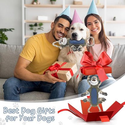 BUYPOW Dog Toys for Large Dog - Plush Squeaky Medium & Small Dog Toys (3pack Monkey & Patypus)