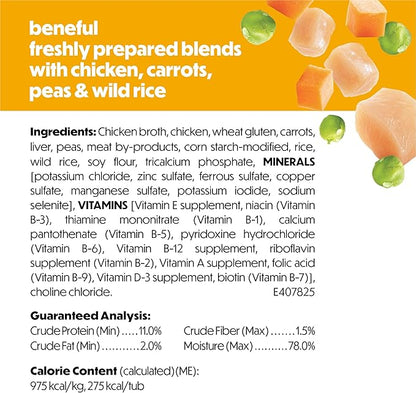 Purina Beneful Freshly Prepared Blends Wet Dog Food With Chicken, Carrots, Peas and Wild Rice - (Pack of 8) 10 oz. Tubs