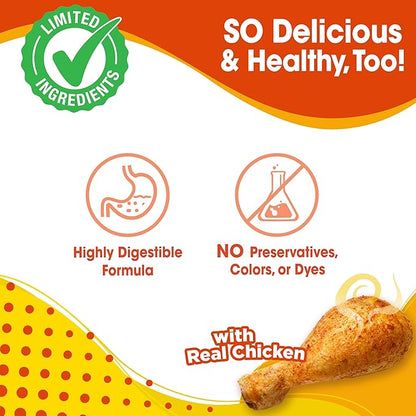 Nylabone Nubz Natural Dog Chew Treats for Large Dogs, Long Lasting Dog Bones Made in USA, Chicken Flavor Breath Freshener Dental Chews, for Dogs Over 30 lbs. (20 Count)