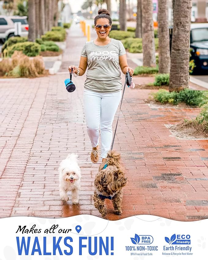 lesotc Dog Water Bottle, Portable Water Dispenser with Bowl, Leak Proof Pet Travel Squeeze Bottle, Puppy Essentials Dog Stuff Accessories for Outdoor Walking, Hiking, Camping
