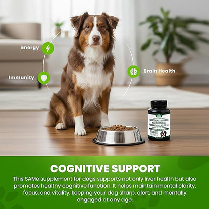 Liver Support Supplement for Large Dogs with Silymarin (Same & Silybin) S-Adenosyl-L-methionine (SAM-e) & Silybum (Milk Thistle) Dog Liver Supplement - 3rd Party Tested, Non GMO - 30 Chewable Tablets