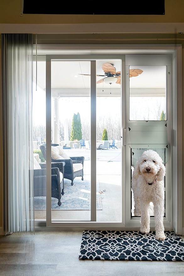 Security Boss Giant Breed Patio Pet Door Large 15 x 28 Flap Insert for Sliding Doors 70-99" Track Heights