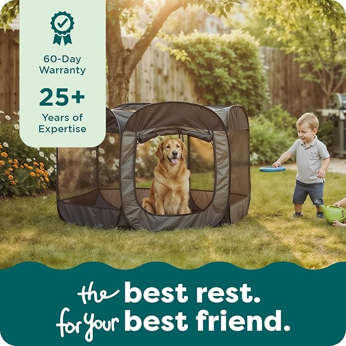 FurHaven Portable Pet Playpen for Dogs & Cats, Foldable Indoor Kitten Playpen with Mesh Sides, Pop Up Travel Dog Pen, X-Large, Purple
