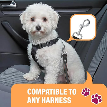 Active Pets Orange Car Seat Belt for Dogs, Attaches to Harness & Collar, Adjustable 18" - 24" Travel Restraint System Fits Small - Large Pups for Safety & Comfort, Essential Pet Supplies & Accessories