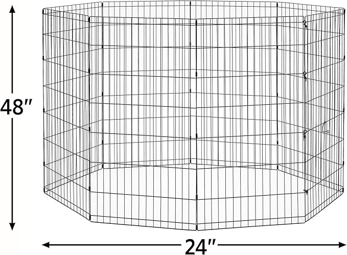 New World by MidWest Homes for Pets 48-Inch Exercise Pen, for Indoor and Outdoor use, 16 Sq Feet of Play, Folding Dog Pen, No Door Design for Maximum Security, Easy to Set Up, Foldable Pet Playpen