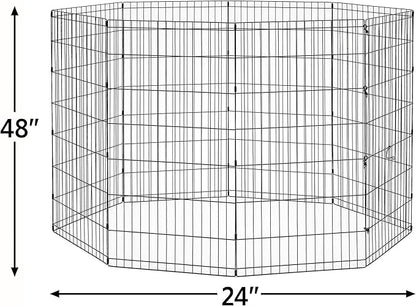 New World by MidWest Homes for Pets 48-Inch Exercise Pen, for Indoor and Outdoor use, 16 Sq Feet of Play, Folding Dog Pen, No Door Design for Maximum Security, Easy to Set Up, Foldable Pet Playpen