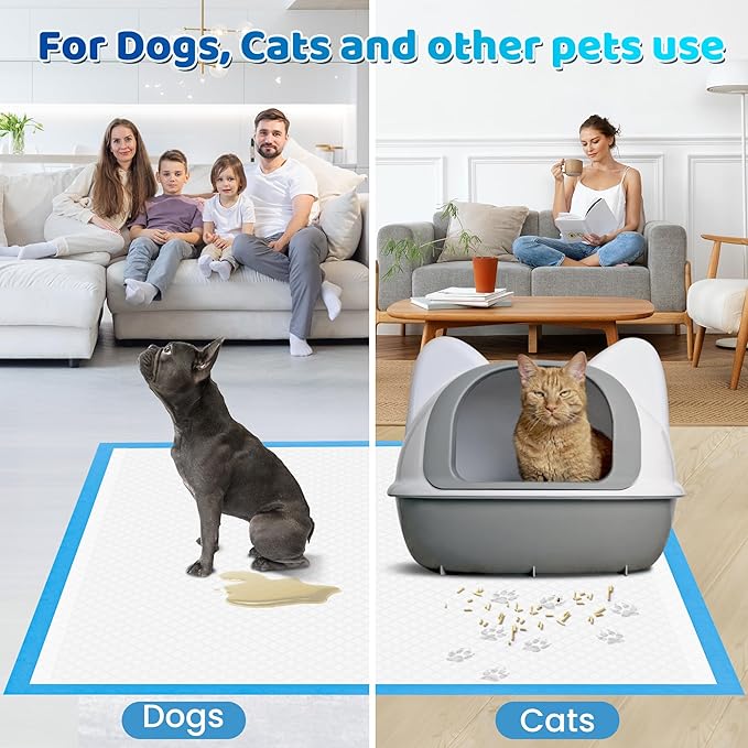 Upgrade Leak-Proof Pet Training and Puppy Pads, Jumbo Pee Pads for Dogs with Thicken Polymer Heavy Absorbency, Quick Dry Disposable Pee Pads for Cats Dogs
