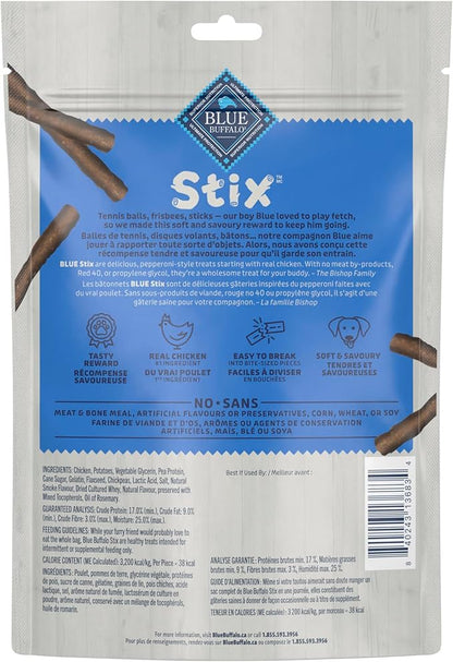 Blue Buffalo Stix Natural Soft-Moist Dog Treats Chicken Recipe 6-oz Bag