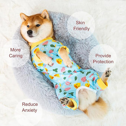 Dog Recovery Suit for Small Medium Large Dogs, Pet Onesie After Surgery Comfort Dog Bodysuit Anti Licking (Large, Blue)