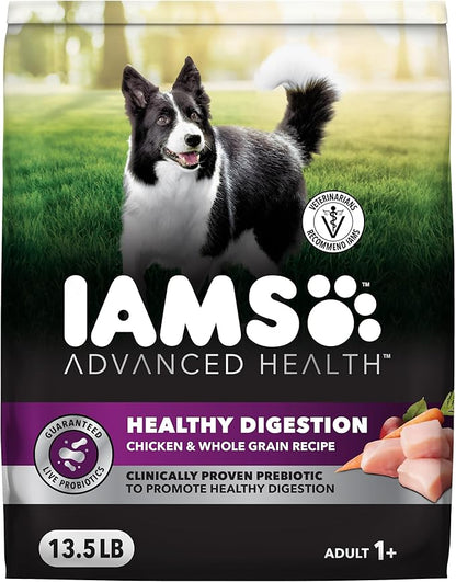 IAMS Advanced Health Dry Dog Food Healthy Digestion, Adult Dog Food with Real Chicken Recipe, 13.5 lb. Bag