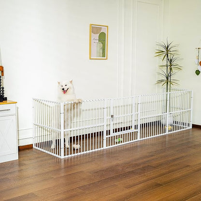 Dog Playpen - 32" Height Dog Pen, Heavy Duty Puppy Pen with Door, Safe & Sturdy, Easy Assemble for Indoor/Outdoor Pet Playpen