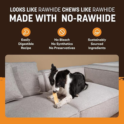 Earth Animal No Hide Strips - Natural Rawhide Free Dog Chew Strips, Chicken - 4 Count