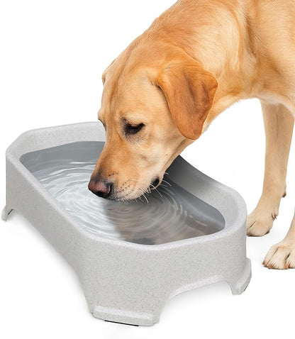 Neater Pet Brands Extra Large Water Bowl for Dogs, Outdoor Dog Water Bowl (1.25 Gallon XL Capacity), Big Trough Style Food Dish for Indoors or Outside, No Spill Large Dog Bowls, Vanilla Bean