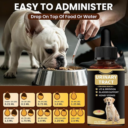 Dog UTI Treatment - Cranberry Supplement Drops for Dogs UTI - Urinary Tract Infection Treatment Medicine, Helps with Bladder & Kidney Health-Chicken