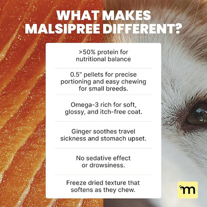 MalsiPree Calming Soft Chews for Dogs - 145 Count, Salmon Flavor - Promotes Relaxation & Composure - Support for Car Rides, Loud Noises, Grooming & Changes in Routine - with Chamomile & Melatonin