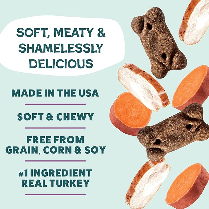 Shameless Pets Soft & Chewy Dog Treats, Talk'n Turkey Meaty Tenders, 1.5lb – Real Turkey is 1st Ingredient – Grain Free, No Corn or Soy – Digestive Support – for Small, Medium & Large Dogs