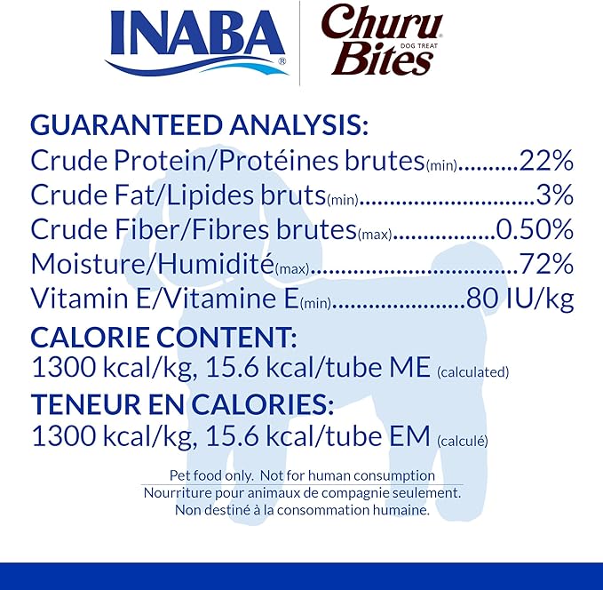 INABA Churu Bites for Dogs, Soft & Chewy Dog Treats with Vitamin E, 0.42 Ounces Each Tube, 20 Tubes, Chicken & Cheese Variety Box