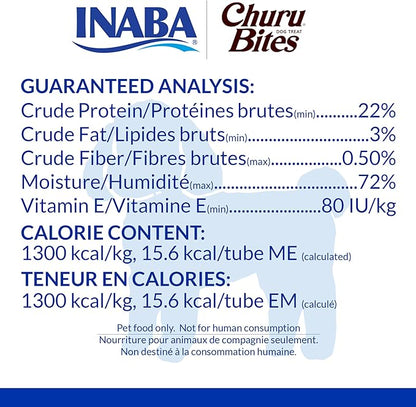 INABA Churu Bites for Dogs, Soft & Chewy Dog Treats with Vitamin E, 0.42 Ounces Each Tube, 20 Tubes, Tuna & Salmon Variety Box
