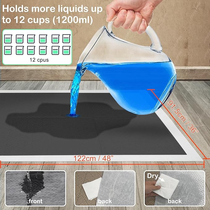 ELEGX Extra Large 48"x36" 40 Pcs Odor-Control Super Absorbency Charcoal Pee Pads for Dogs,Leak-Proof Pet Training Pee Pads,Thicken Disposable Potty Pads Puppy Training Pads for Cats Rabbits
