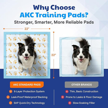 American Kennel Club Advanced Puppy Pads with Color-Changing Health+ Indicator and Ultra Absorbent Quick Dry Gel – 22''x22'' Leakproof Training Pads for Dogs – Fresh Scented – 100 Count