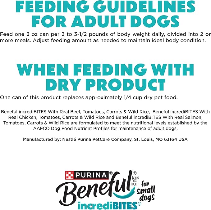 Beneful Purina Small Breed Wet Dog Food Variety Pack,IncrediBites - 3 oz. Cans,(Pack of 4)