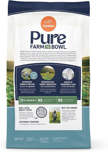 Canidae Pure Farm to Bowl Pasture-Raised Lamb with Goat & Venison Meals, Adult, Grain-Free Dry Dog Food, 4lb