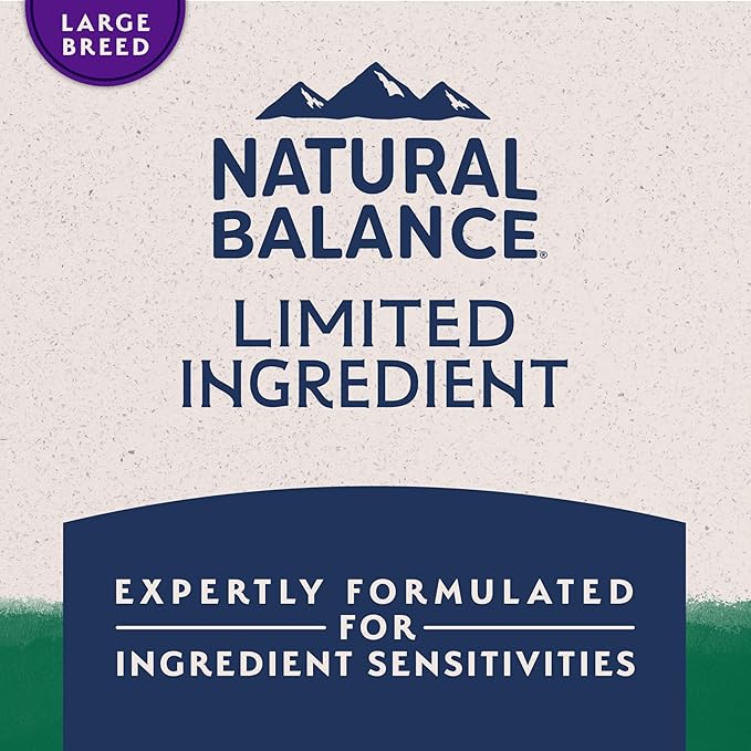 Natural Balance Limited Ingredient Large Breed Adult Dry Dog Food with Healthy Grains, Lamb & Brown Rice Recipe, 12 Pound (Pack of 1)
