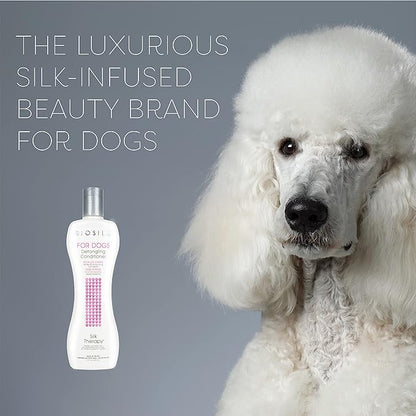 BioSilk for Dogs Silk Therapy Dog Detangling Conditioner, Dog Coat Conditioner to Help Smooth Knots and Tangles and Support Soft Manageable Coats during Routine Grooming, 12 Fl Oz