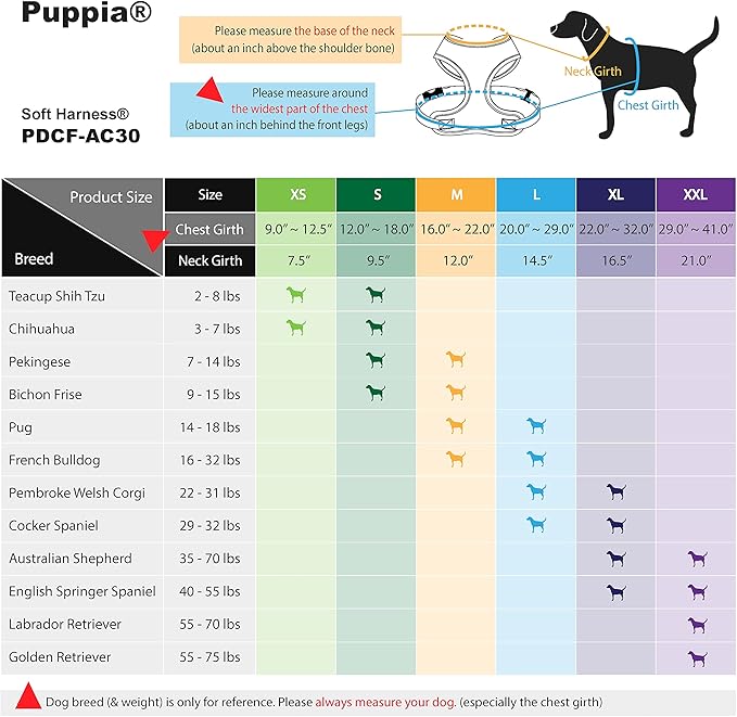 Puppia Soft Dog Harness No Choke Over-The-Head Triple Layered Breathable Mesh Adjustable Chest Belt and Quick-Release Buckle, Black, Small (Pack of 2)