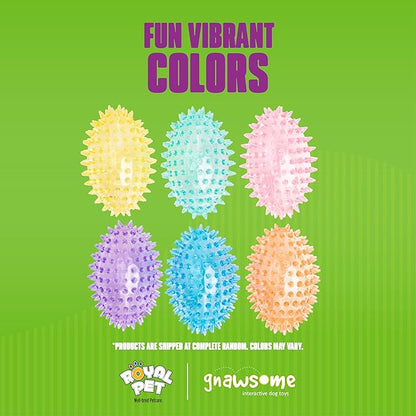Gnawsome™ 3.5” Spiky Squeaker Football Dog Toy - Small, Cleans Teeth and Promotes Good Dental and Gum Health for Your Pet, Colors Will Vary (Pack of 2)