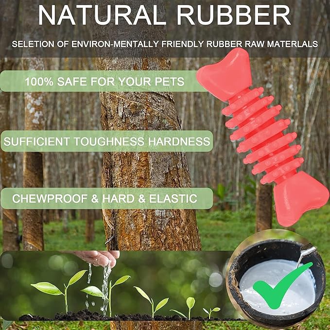 6 Pack Red Dog Chew Toys, Small Dog Teething Toys, Dental Health & Interactive Play