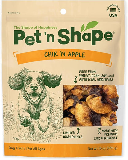 Pet ‘n Shape Chik 'n Apple Jerky - Natural Wrapped Dog Treats – 16 Oz