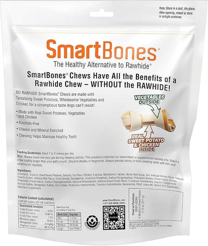 SmartBones Medium Chews With Real Sweet Potato, 4 Count, Rawhide- Free Chews For Dogs